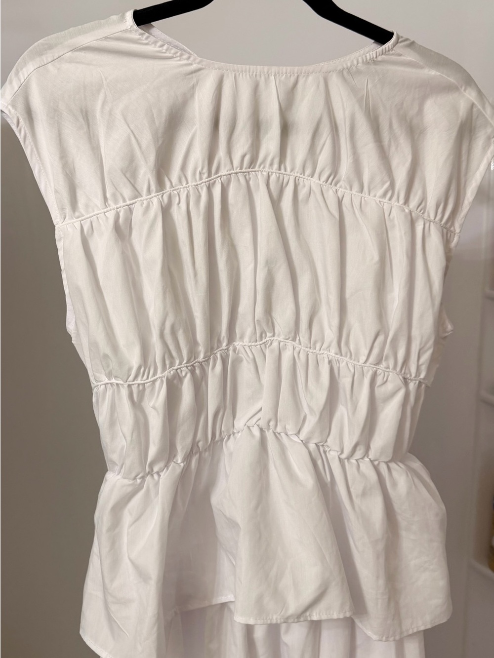 ASOS White Ruched Waist Peplum Top with Maxi Skirt